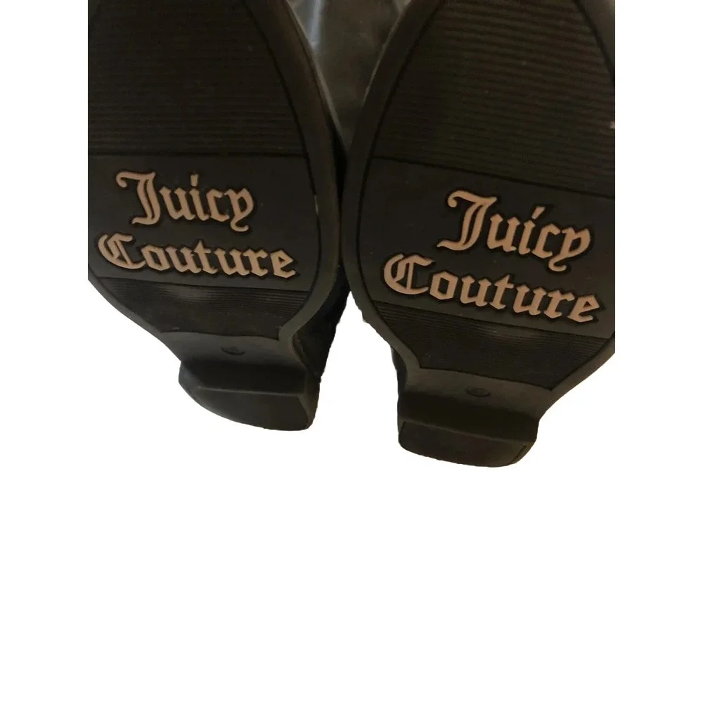 Juicy Couture Young Miss Girl Size 4 Boots Black Zip Up -12